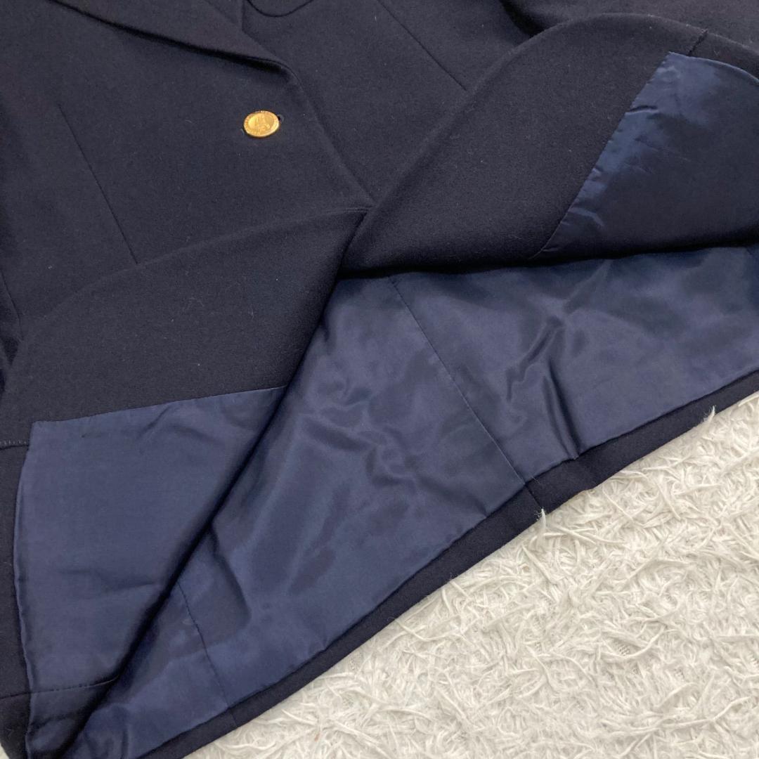 17534✨バーバリー ヴィンテージ 金ボタン エンブレム 紺ブレ ウール 9
