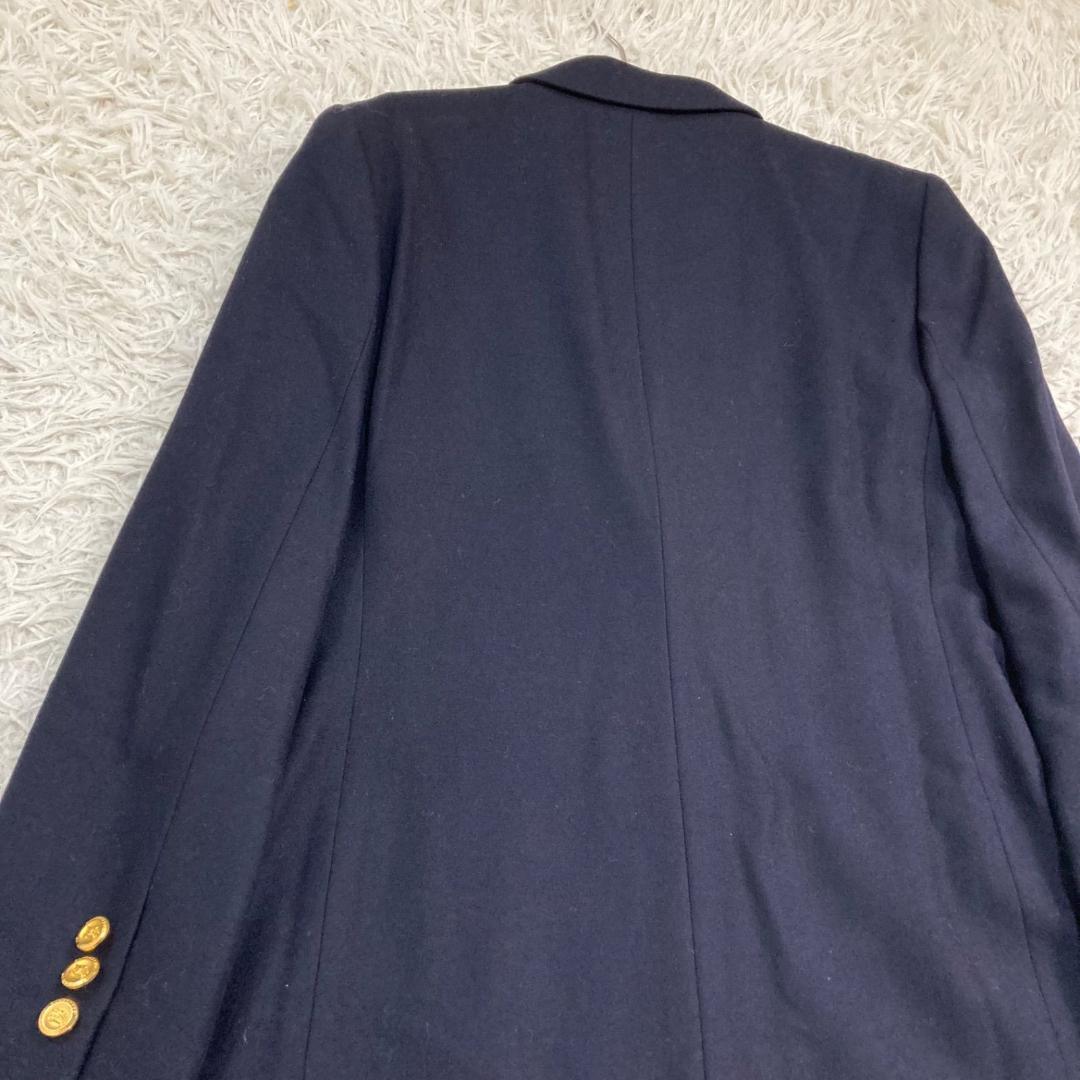 17534✨バーバリー ヴィンテージ 金ボタン エンブレム 紺ブレ ウール 9