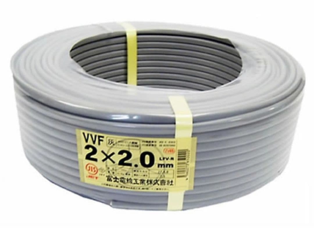 VVF2.0mm2芯(黒白100m) 2巻です