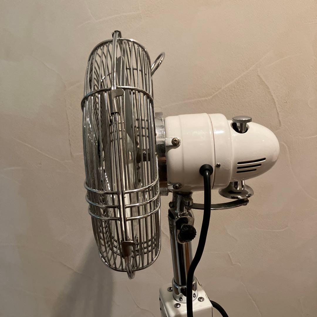 Reizend スタンドファン ホワイトB、切替ダイヤル破損ジャンク/北欧レトロ