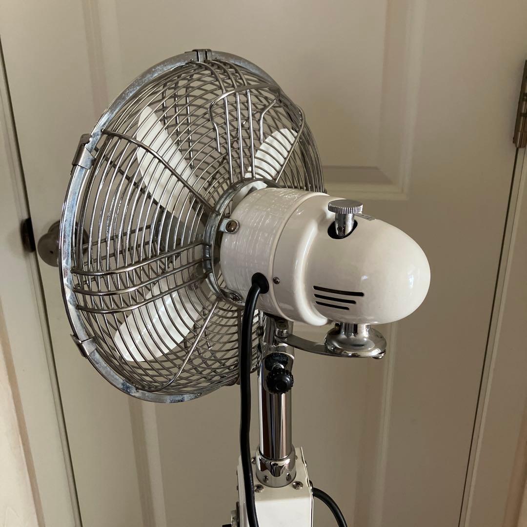 Reizend スタンドファン ホワイトB、切替ダイヤル破損ジャンク/北欧レトロ