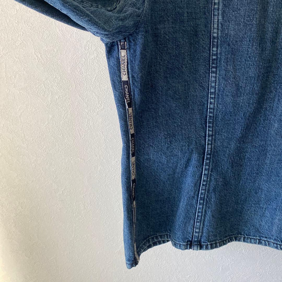 CHANEL サイドラインロゴデニムジャケット