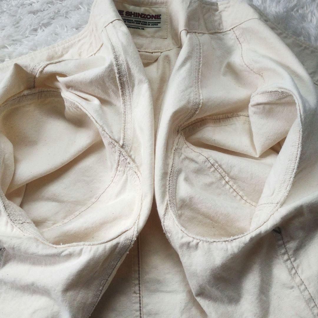 【25AW】未使用級　シンゾーン　ノーカラーカバーオール　ジャケット　34　白系