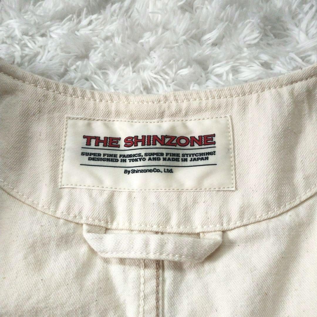 【25AW】未使用級　シンゾーン　ノーカラーカバーオール　ジャケット　34　白系