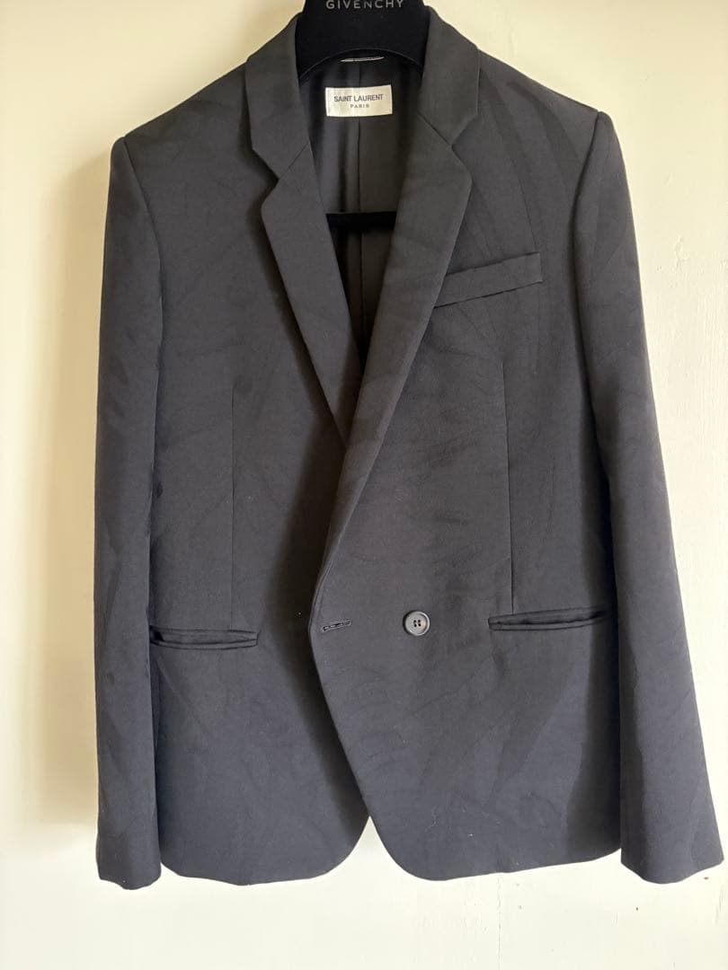 SAINT LAURENT テーラードジャケット 木の葉模様