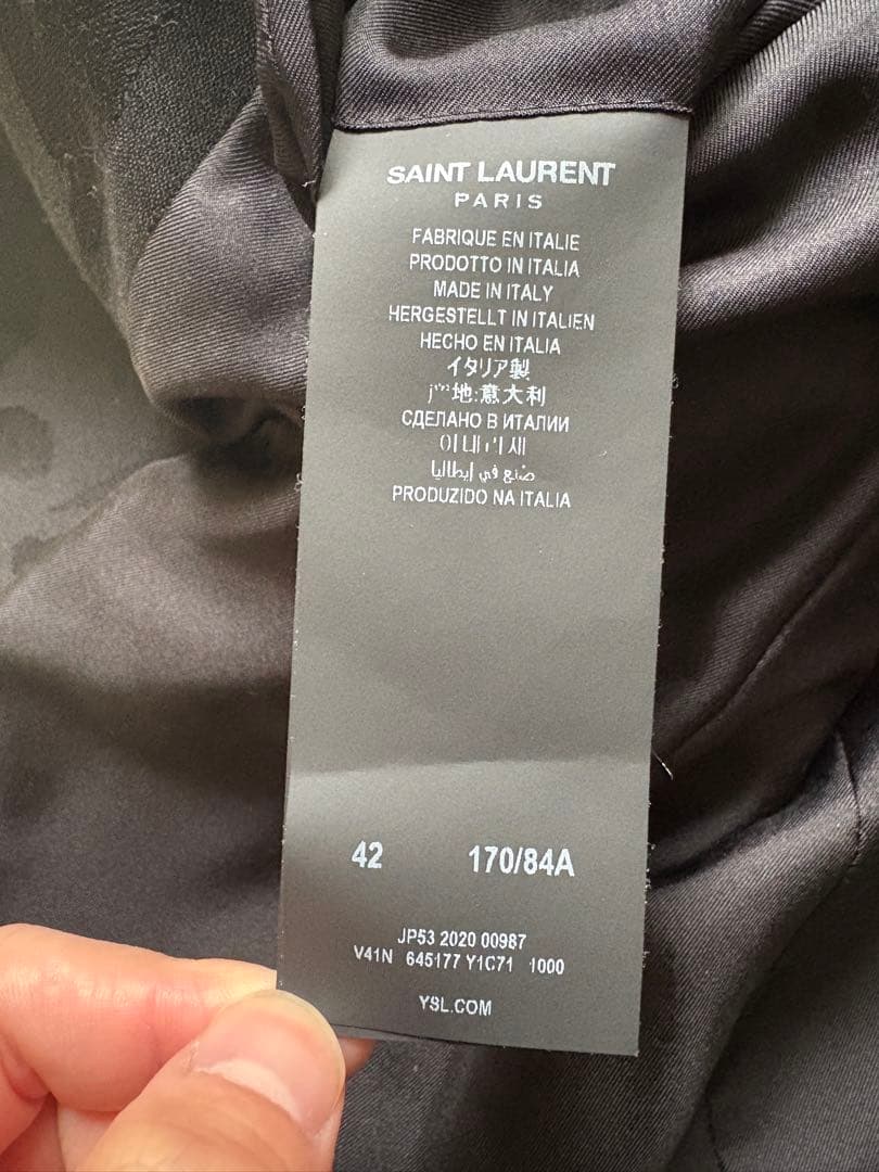 SAINT LAURENT テーラードジャケット 木の葉模様