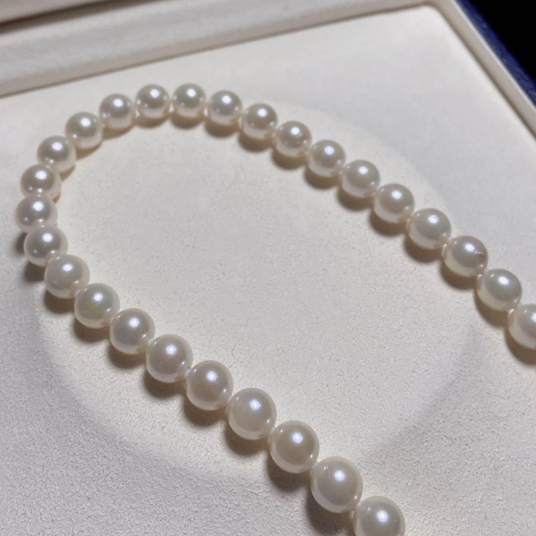【花珠】 あこや真珠 約8.5〜9.0mm 大珠 パール ネックレス 鑑別書