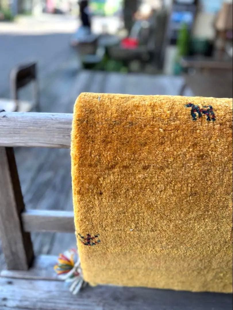 693 ヴィンテージ イラン製 ギャッベ ランナー 細長 動物模様 百貨店購入