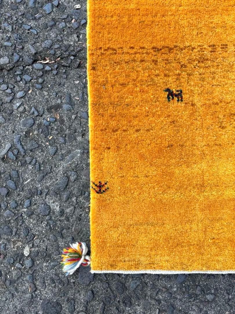 693 ヴィンテージ イラン製 ギャッベ ランナー 細長 動物模様 百貨店購入