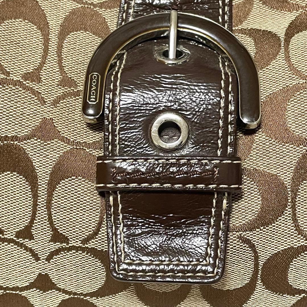 美品 コーチ ショルダーバッグ ソーホー F17403 シグネチャー キャンバス