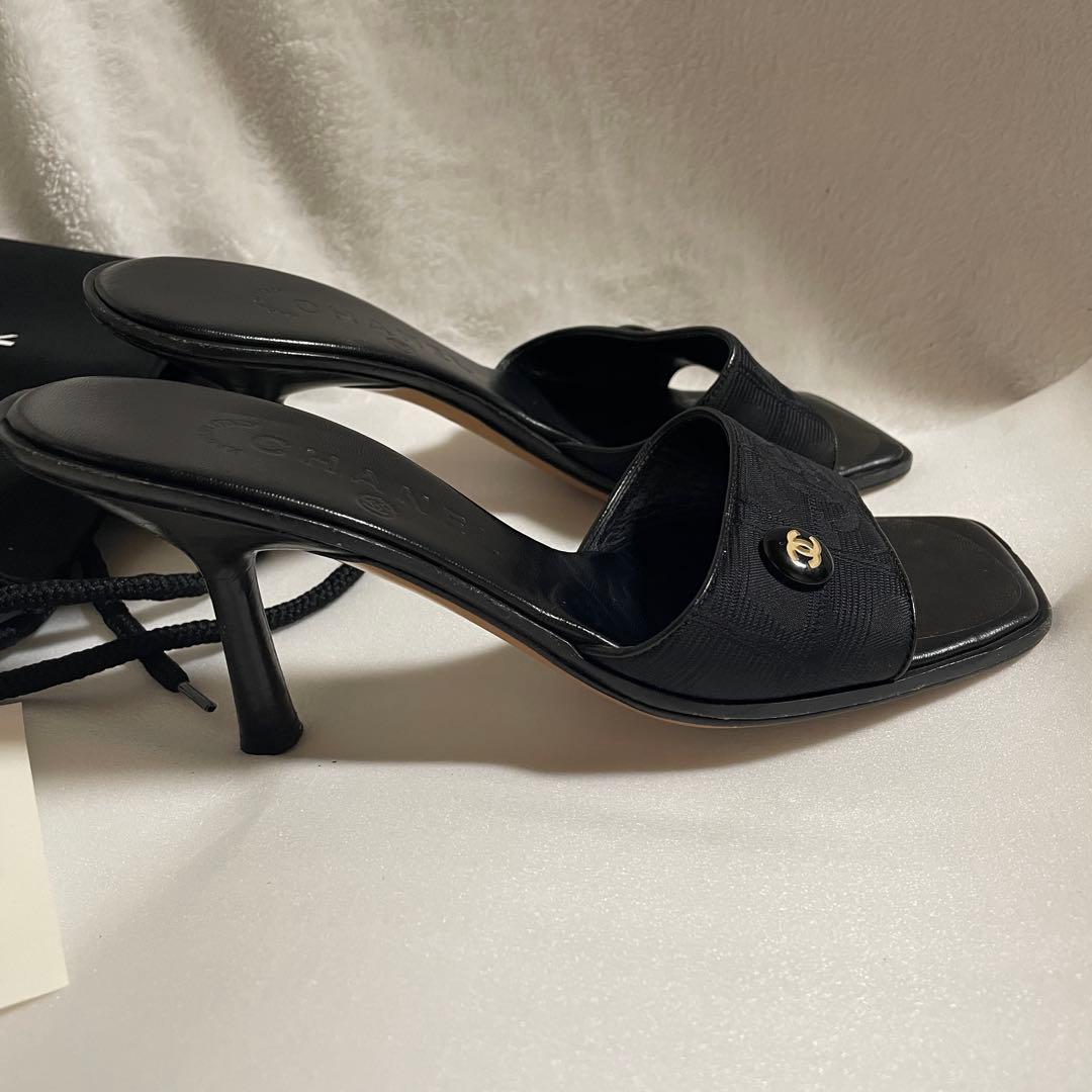 CHANEL ニュートラベルライン ミュール 37 サンダル