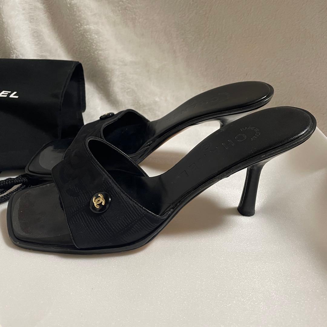 CHANEL ニュートラベルライン ミュール 37 サンダル