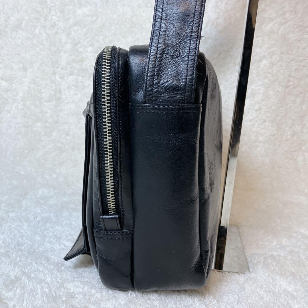 【希少】 PORTER オールレザー ショルダーバッグ 2層 ブラック 廃盤品