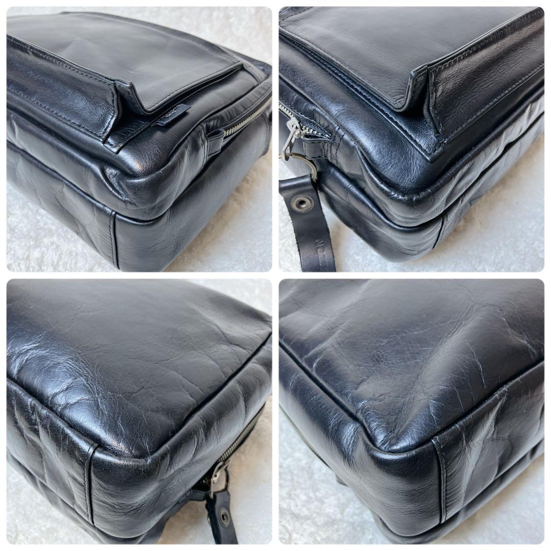 【希少】 PORTER オールレザー ショルダーバッグ 2層 ブラック 廃盤品