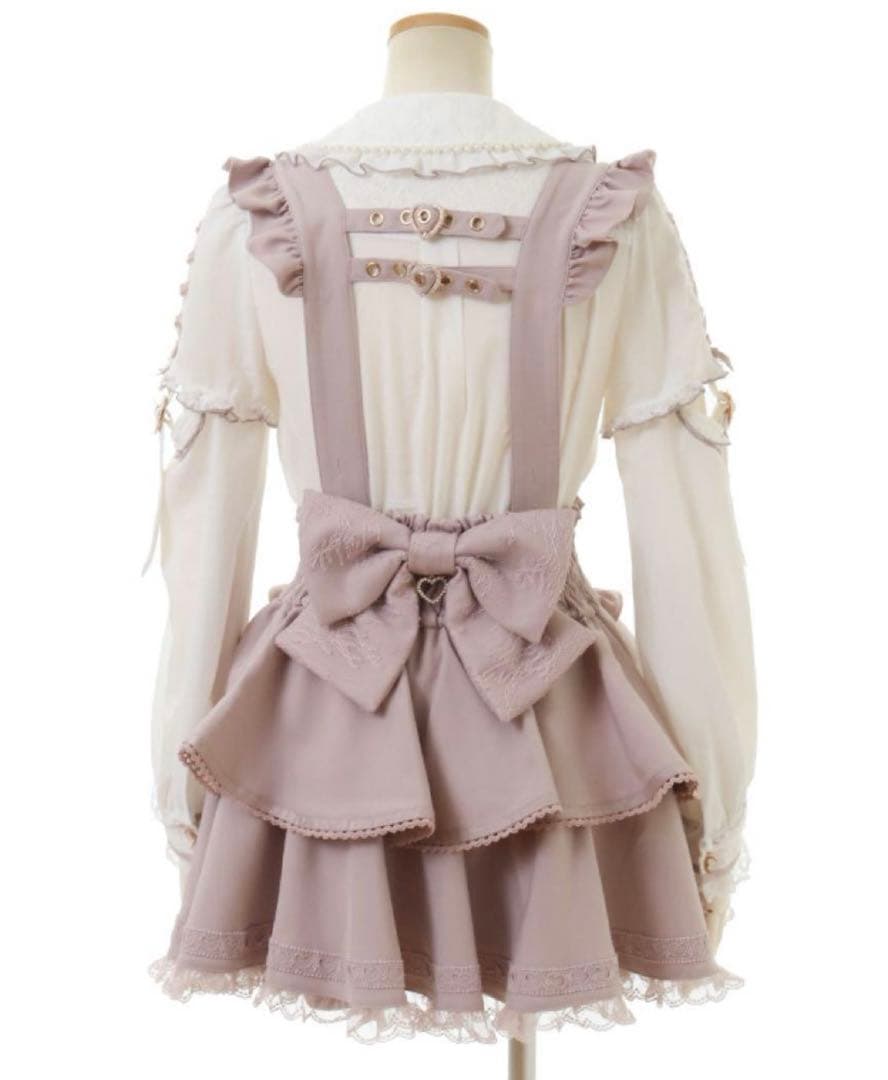 LIZLISA サスペンダー付ティアードスカパン ピンク