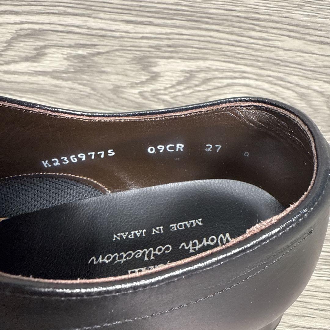 美品　リーガル　ビジネスシューズ　ストレートチップ　内羽　本革　レザー　黒　27