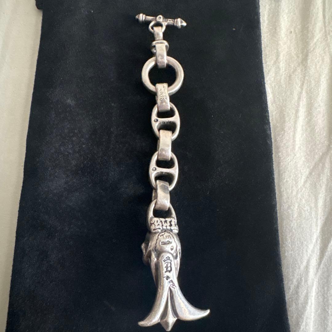 SILVER925 ビルウォールレザー　タイプスカルウォレットハンガー