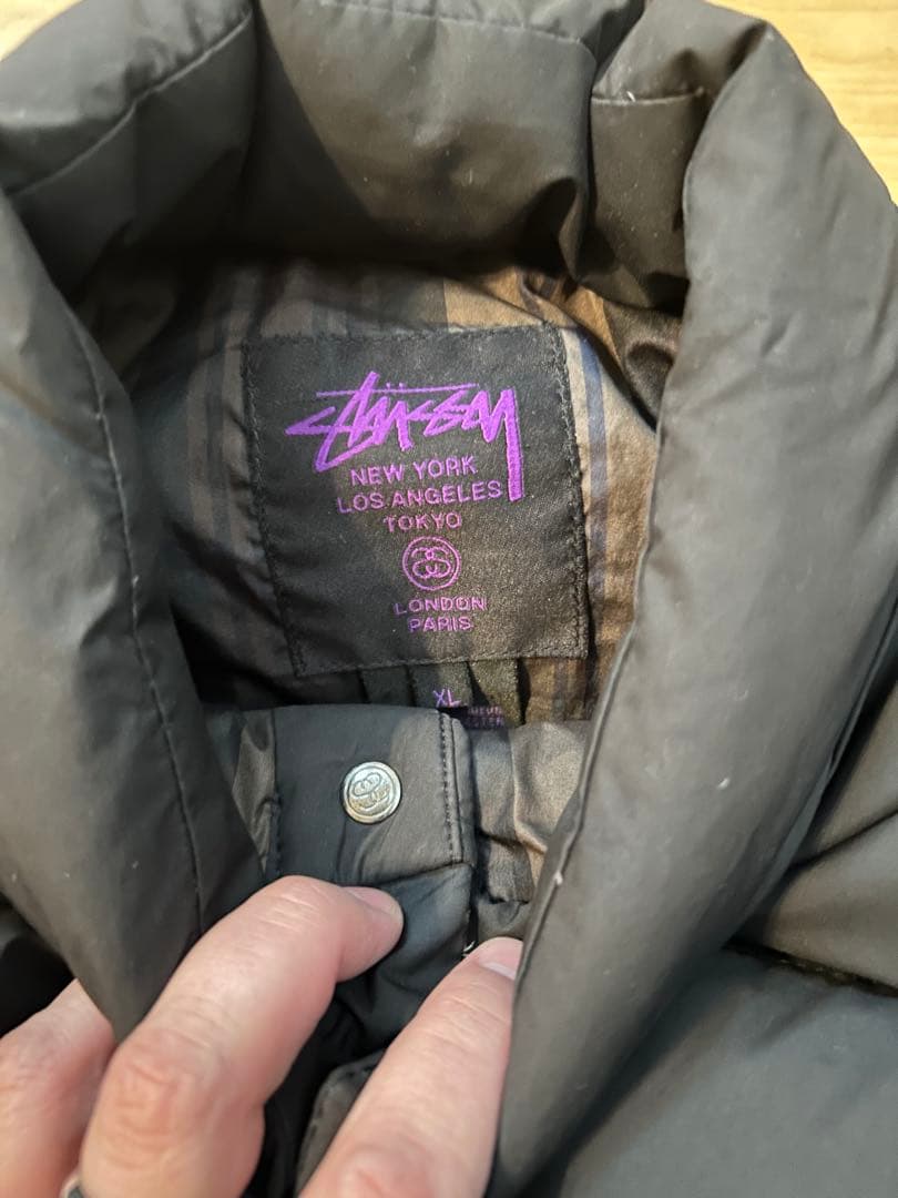 Old Stussy ブラック ダウンジャケット XL