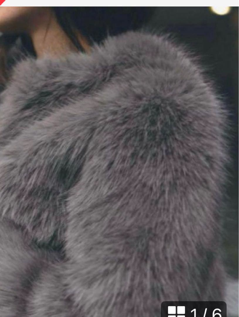 ZARA フェイクファー コート ジャケット XS グレー 完売