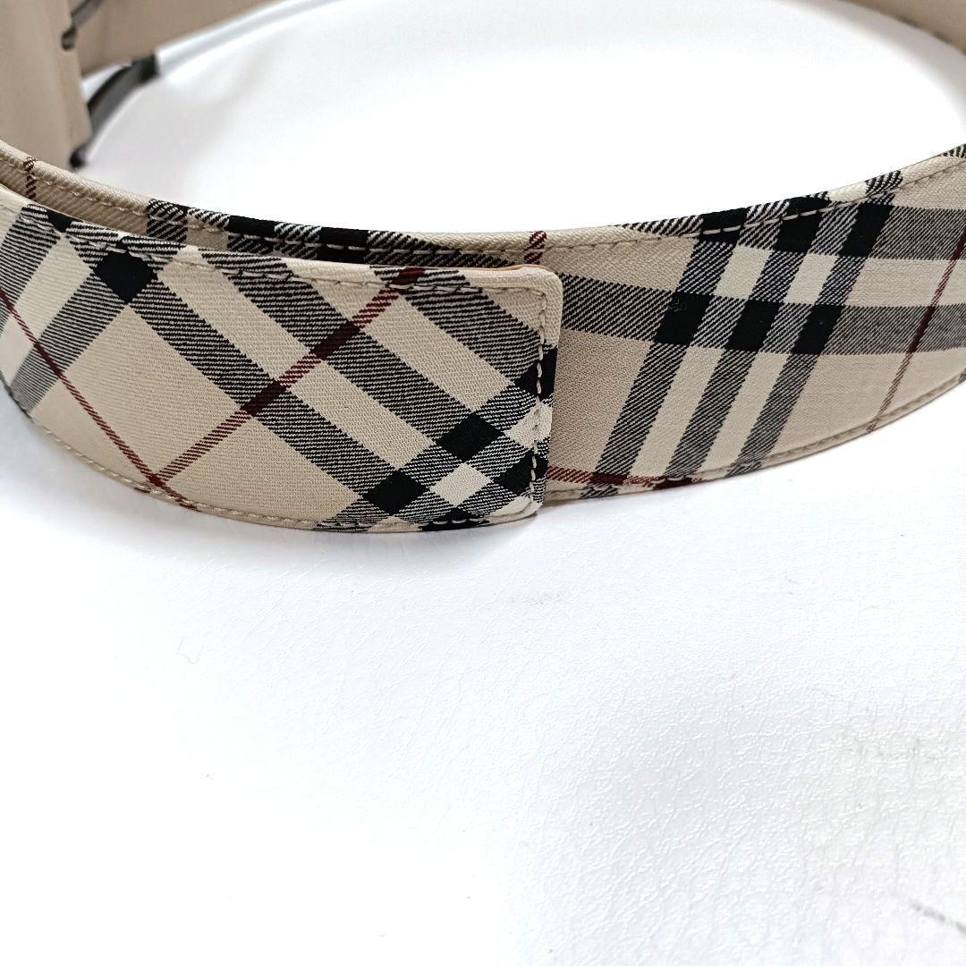 極美品♪BURBERRY バーバリー ベルト ノバチェック キャンバス レザー