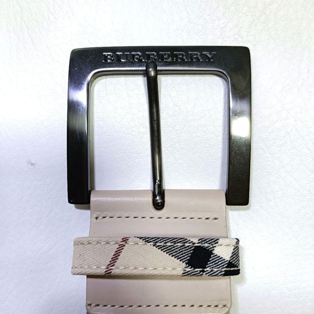 極美品♪BURBERRY バーバリー ベルト ノバチェック キャンバス レザー