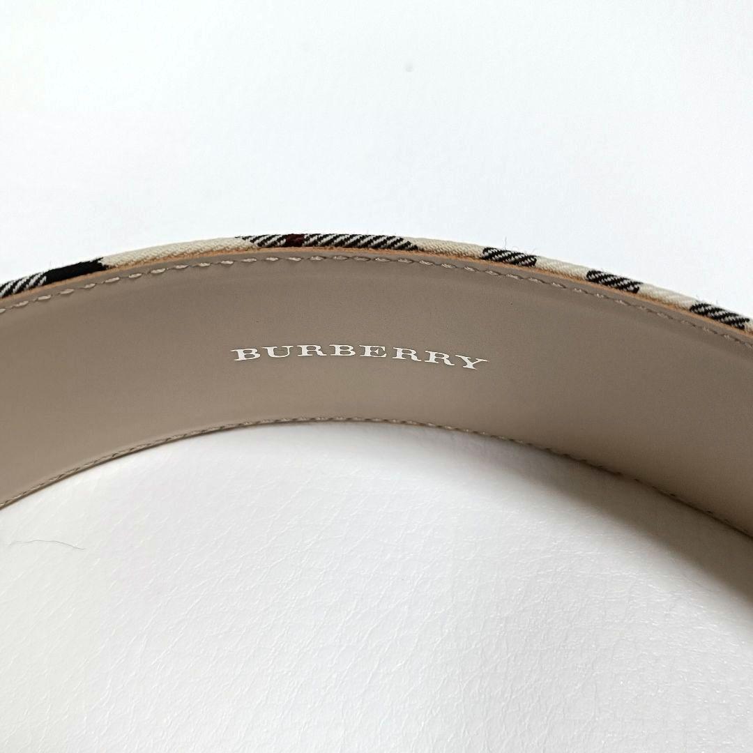 極美品♪BURBERRY バーバリー ベルト ノバチェック キャンバス レザー