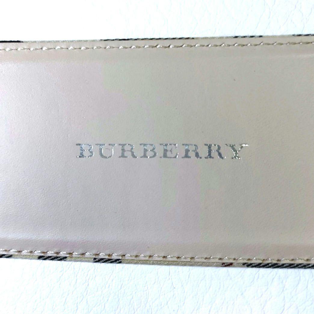 極美品♪BURBERRY バーバリー ベルト ノバチェック キャンバス レザー