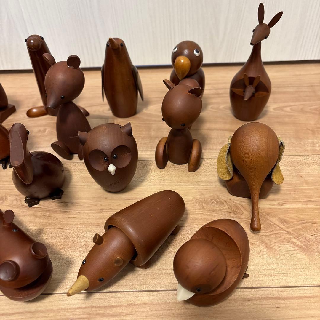 千趣会 ロイヤルペット 木製 17体 ヴィンテージ 動物 置物 オブジェ 北欧