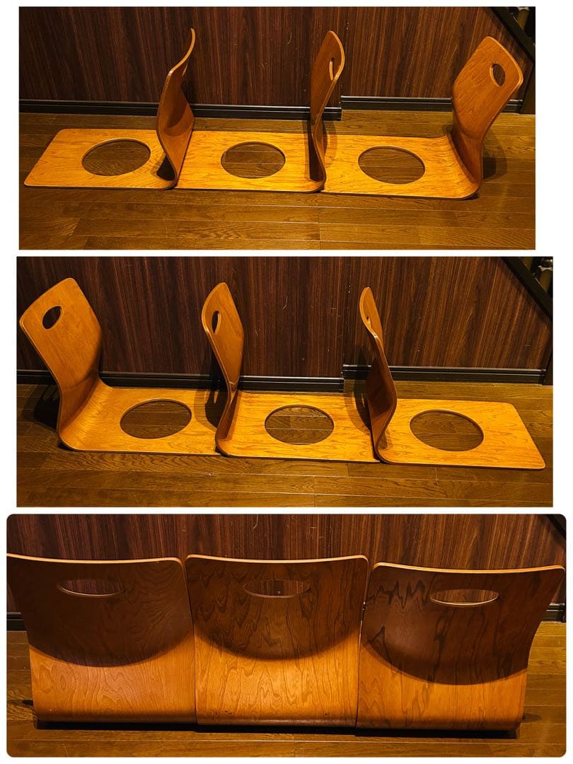 【良品】 曲げ椅子 10脚セット 木製 アンティーク 昭和レトロ