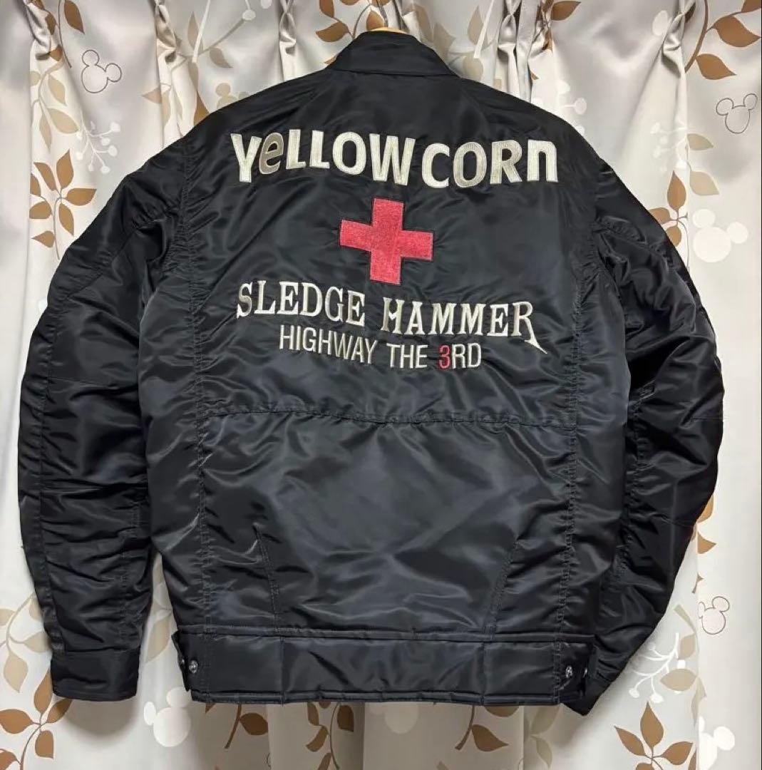 ✨新品未使用品✨YELLOWCORN ブラックジャケット　秋　冬　刺繍ロゴ　M