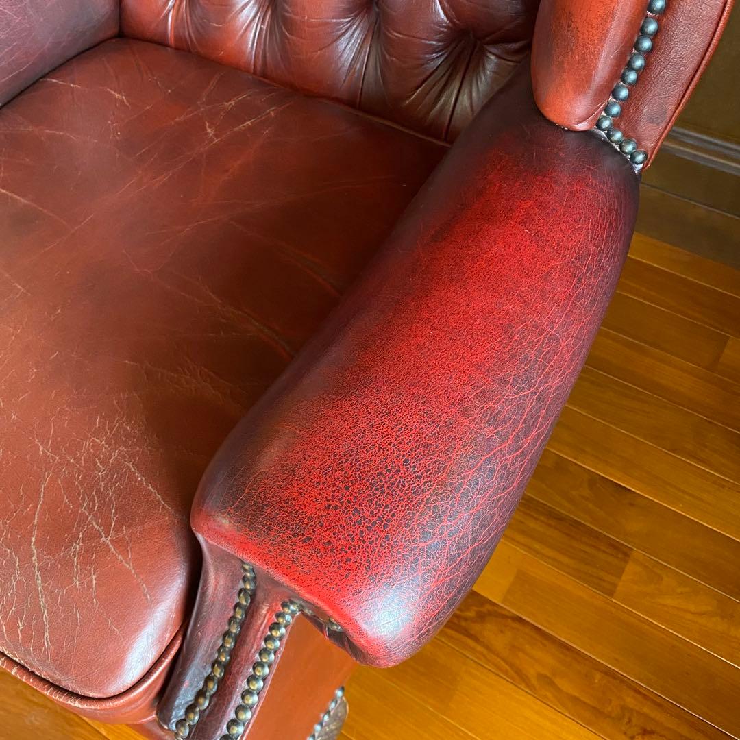 【お値下げ！】イギリス 本革 チェスターフィールド ソファ チェア