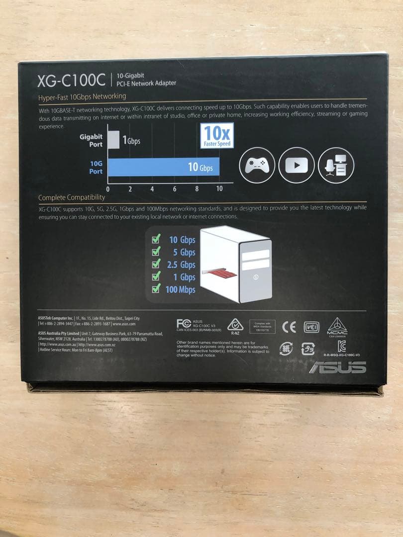 ASUS XG-C100C V3 10Gbos PCI-Eネットワークアダプタ