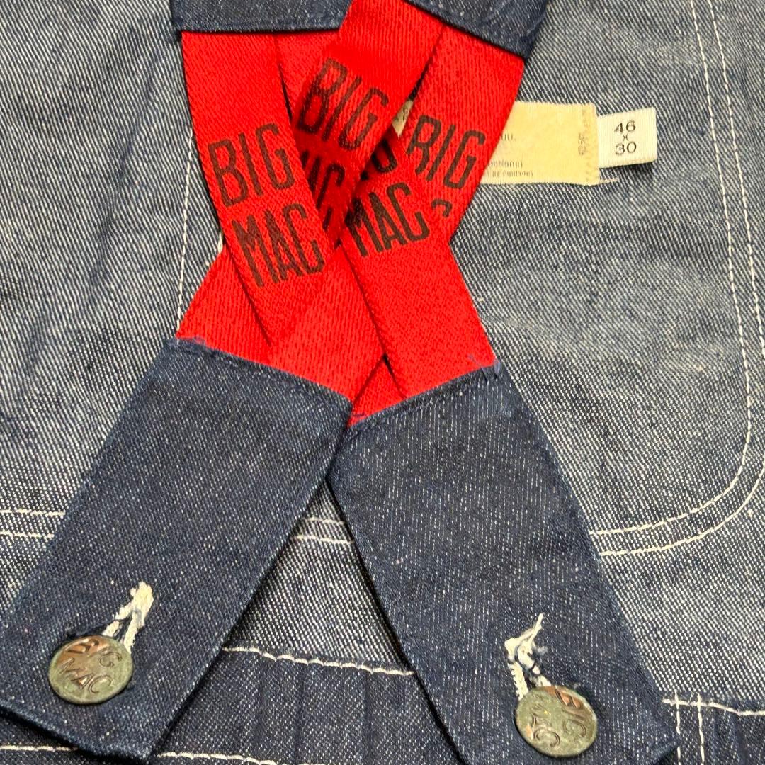 ◾️濃紺 美品◾️80s◾️ビッグマック◾️ローバック◾️オーバーオール◾️デニム◾️