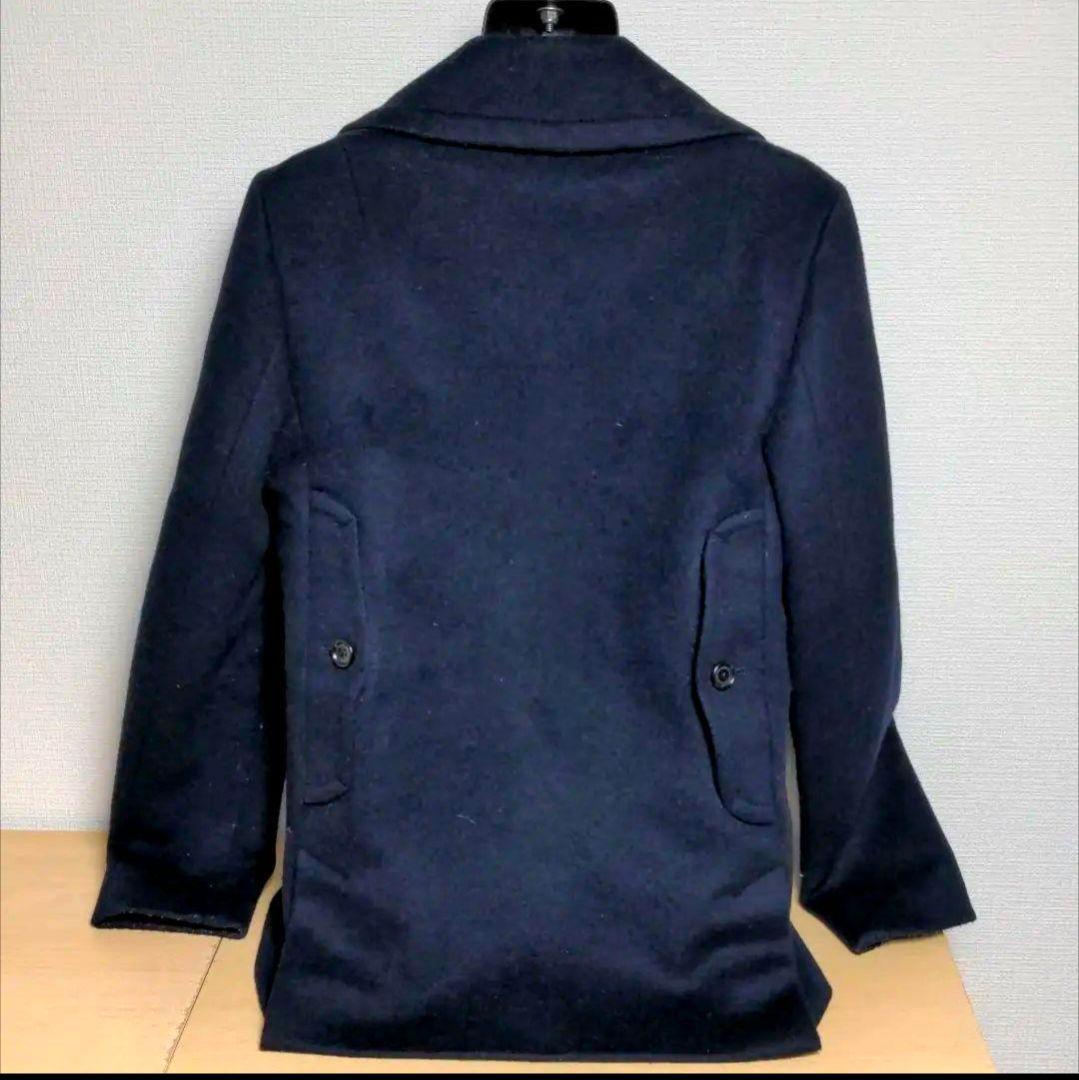 aq11. COACH ウールPコート ネイビー レディースLサイズ相当