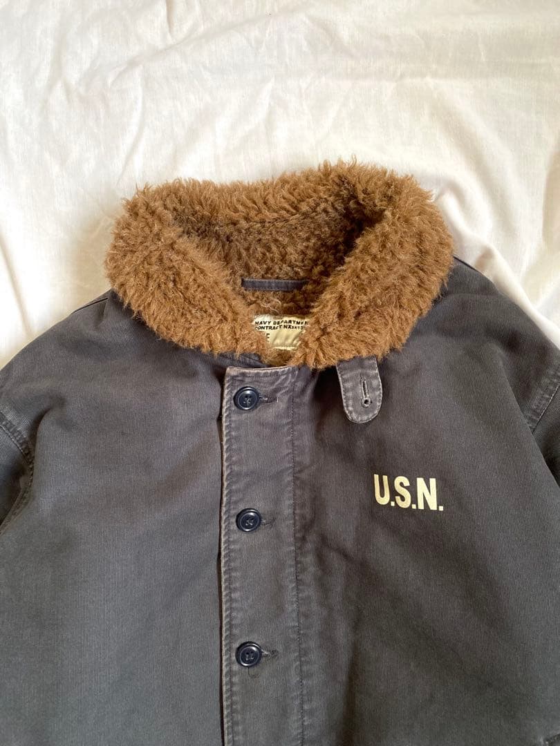 YMCLKY N-1 デッキジャケット ウォッシュ加工 42 ネイビー ミリタリ