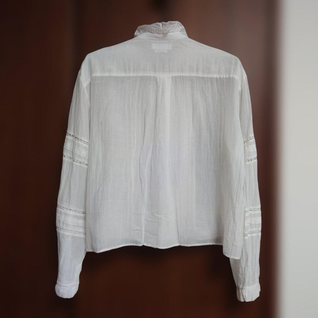 ISABEL MARANT ÉTOILE ピンタック フリル レース ブラウス