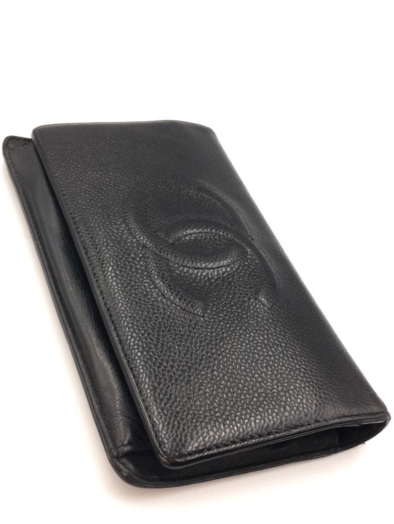 J64 シャネル　CHANEL キャビアスキン　長財布