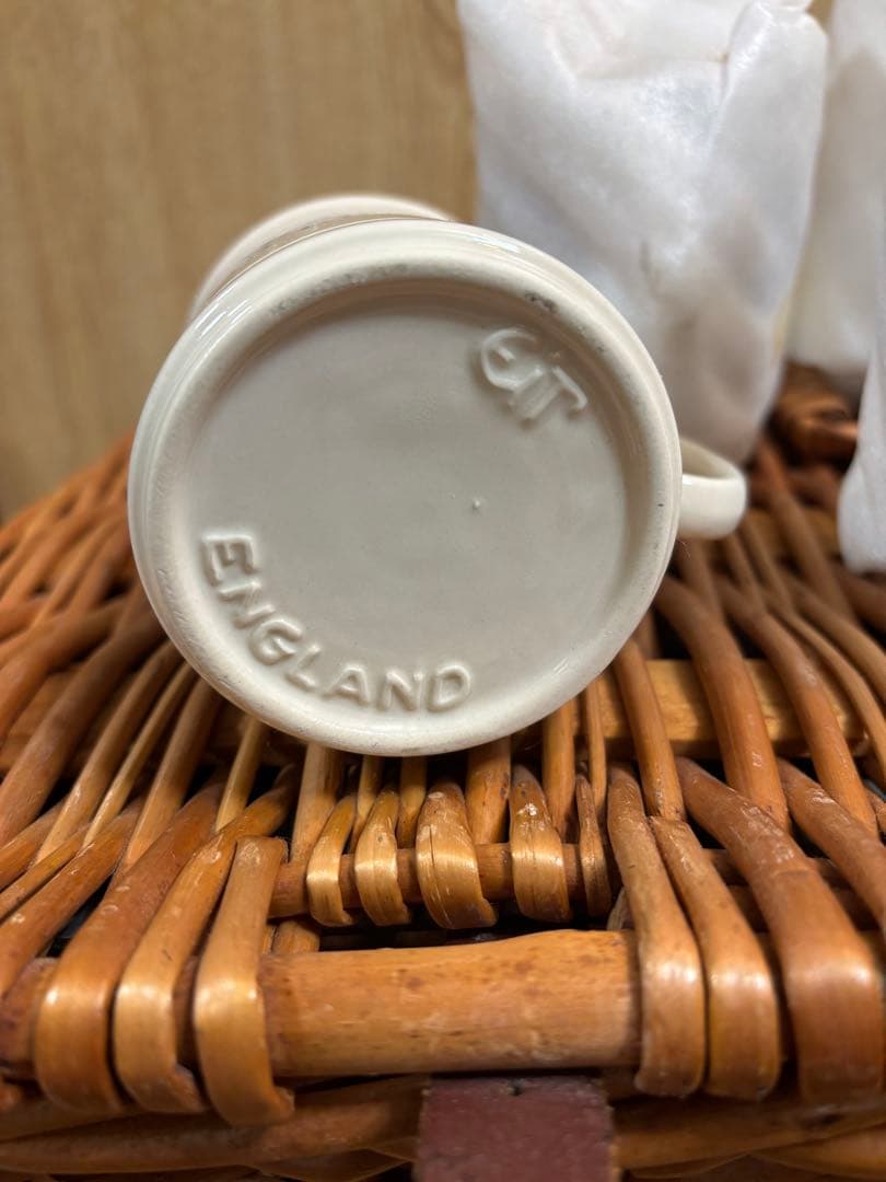 英国製ピクニックバスケット ヴィンテージ 6人分　希少　レア　アンティーク