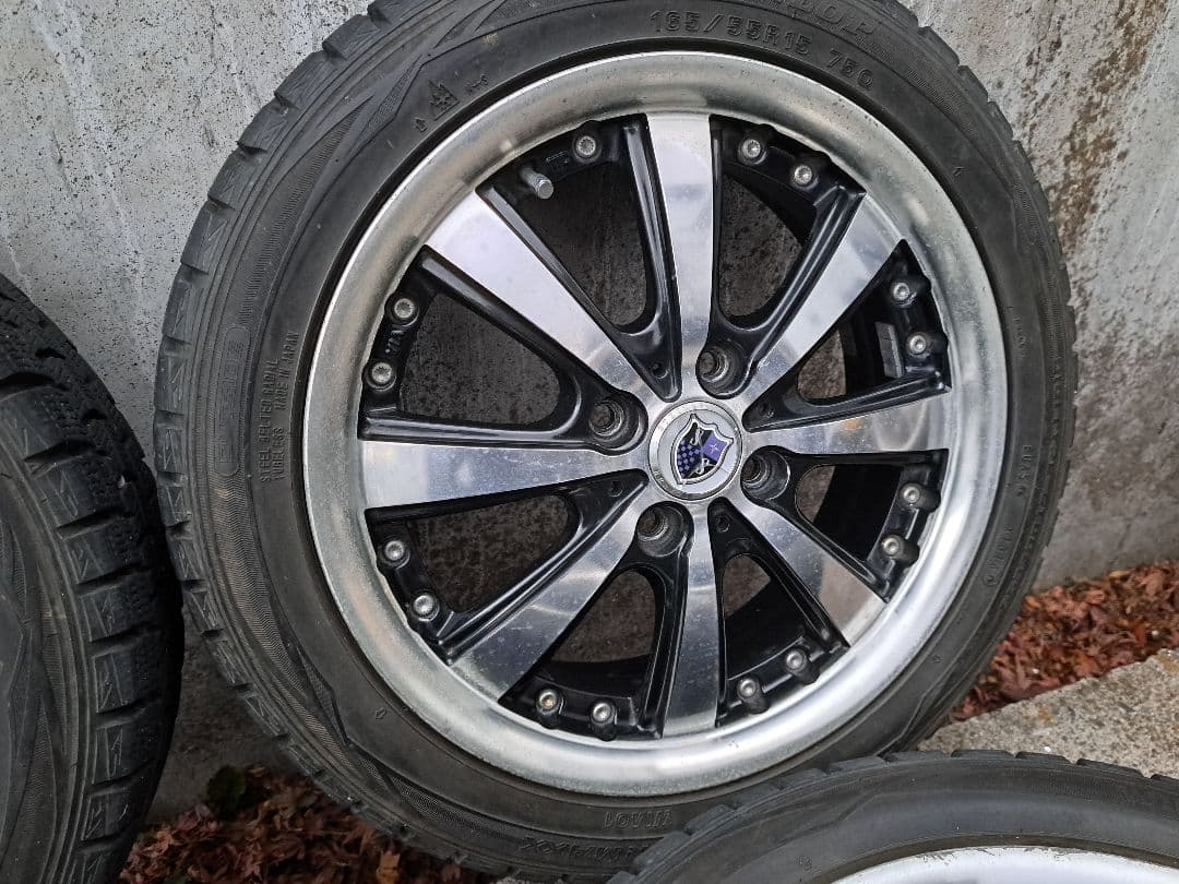 155/55R15バリ山！15×5J+45 4H100安心ダンロップ！中古です