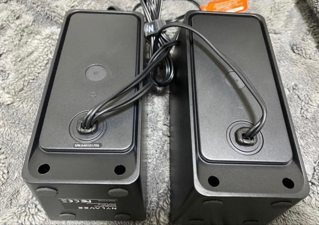Nylavee PC ゲーミングスピーカー オーディオ スピーカー 黒 ブラック