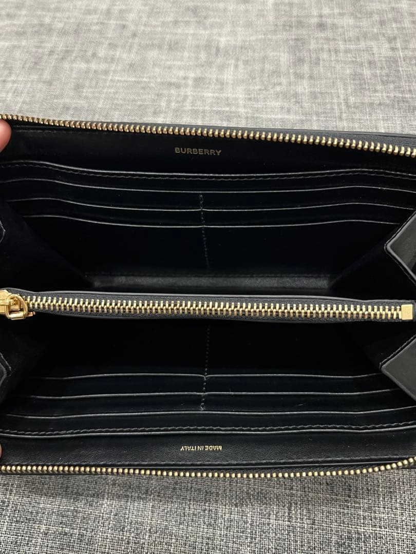 バーバリー BURBERRY エルモア TBロゴ 長財布 ブラック