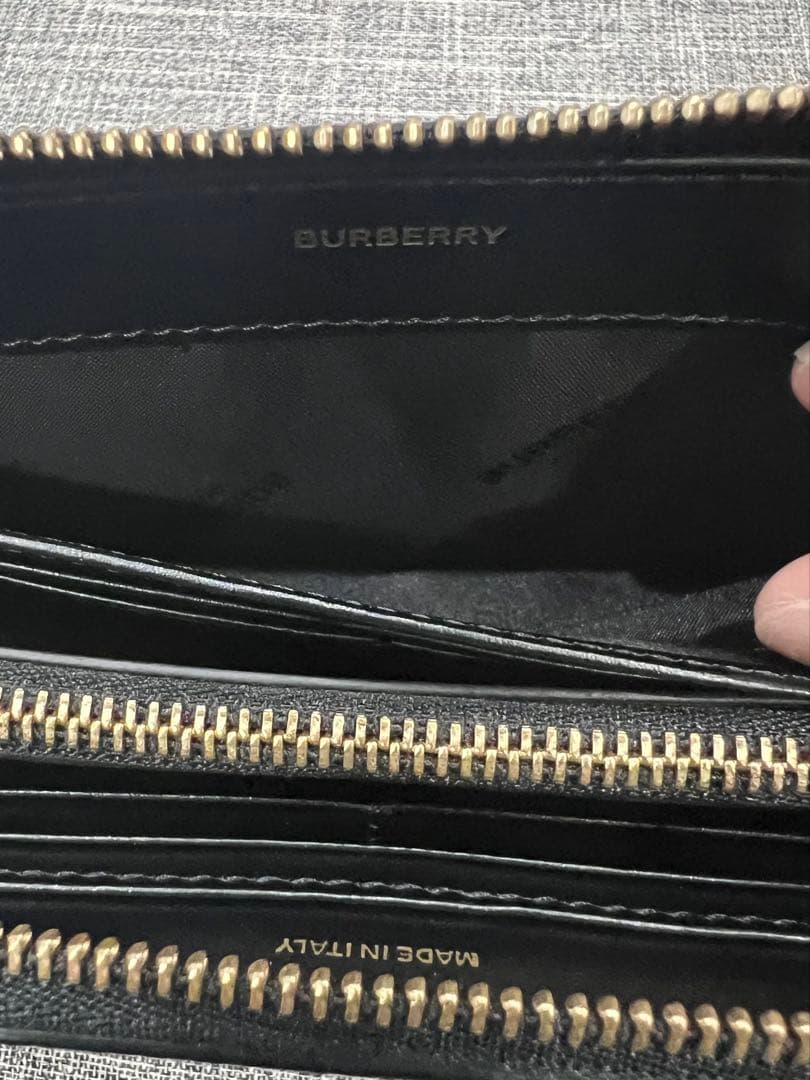 バーバリー BURBERRY エルモア TBロゴ 長財布 ブラック