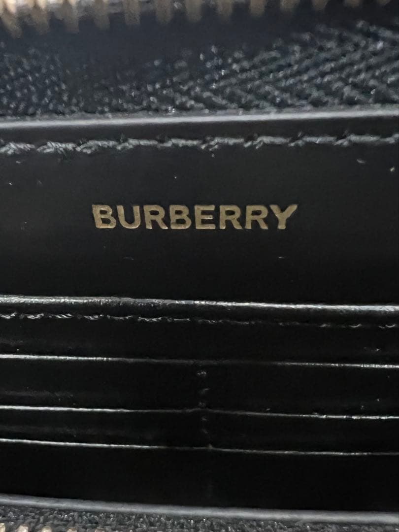 バーバリー BURBERRY エルモア TBロゴ 長財布 ブラック
