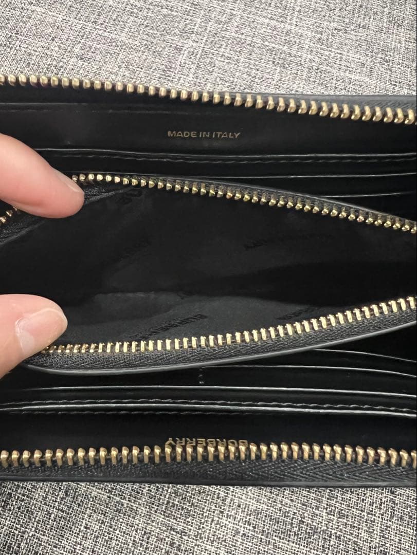 バーバリー BURBERRY エルモア TBロゴ 長財布 ブラック