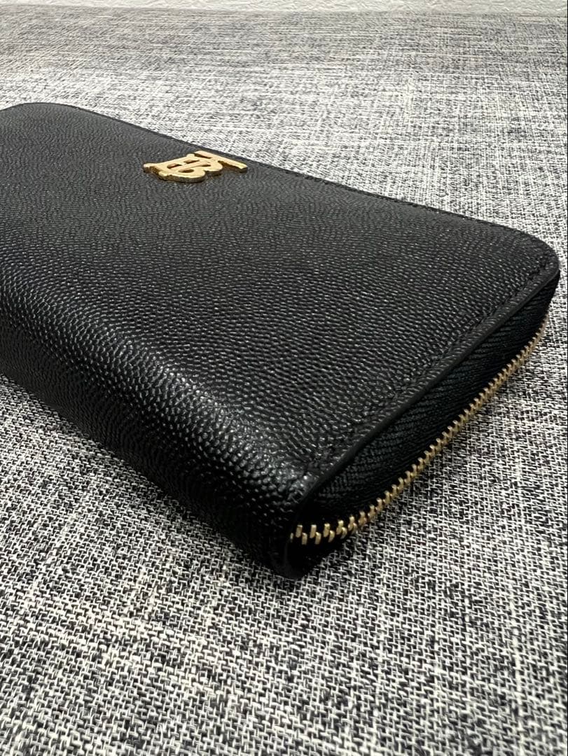 バーバリー BURBERRY エルモア TBロゴ 長財布 ブラック