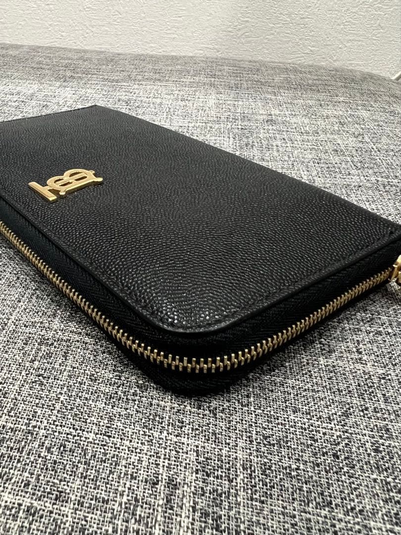 バーバリー BURBERRY エルモア TBロゴ 長財布 ブラック