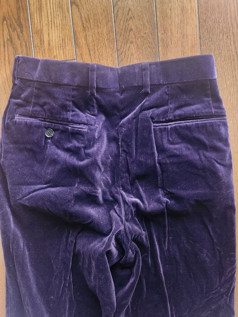 LITTLE BIG　 パープルベルベットダブルブレストスーツ　サイズ44日本製