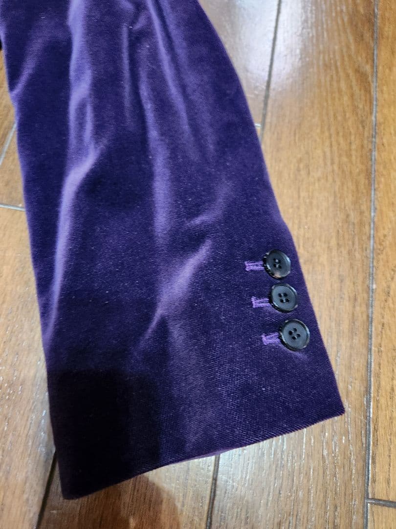 LITTLE BIG　 パープルベルベットダブルブレストスーツ　サイズ44日本製
