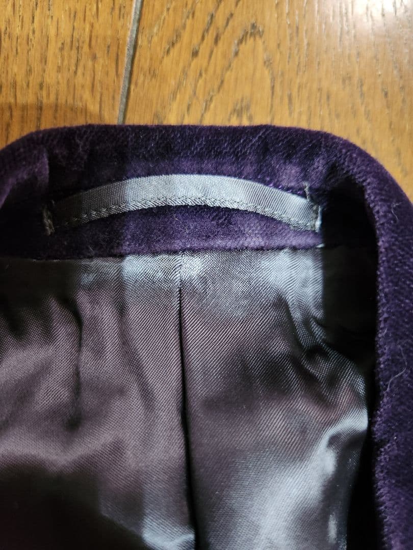 LITTLE BIG　 パープルベルベットダブルブレストスーツ　サイズ44日本製