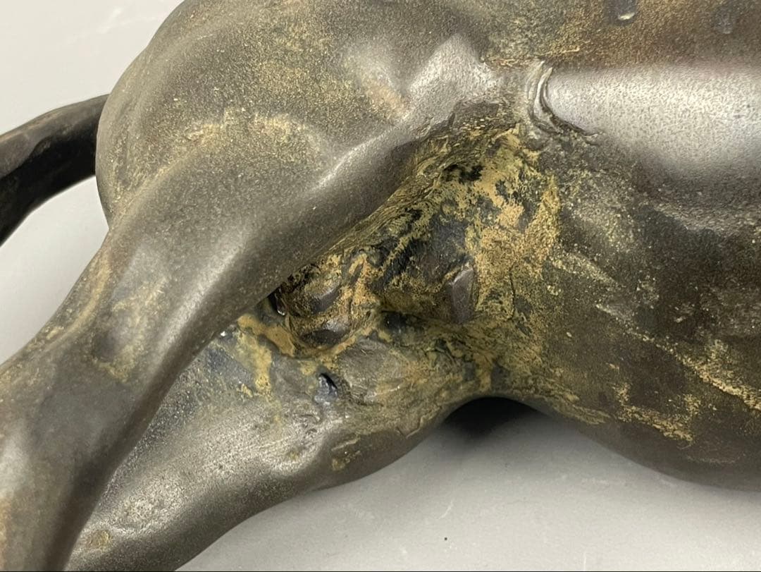 吉田叡示 銅像 共箱 在銘 YOSHIDA ブロンズ 彫刻 置物 金属工芸 銅製